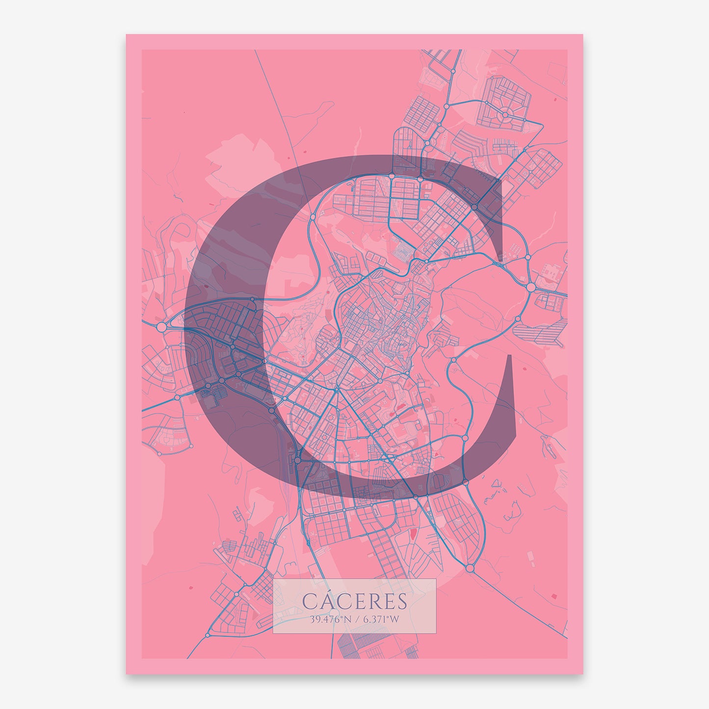 Caceres Map V06 Tuscan / Frame / Yes