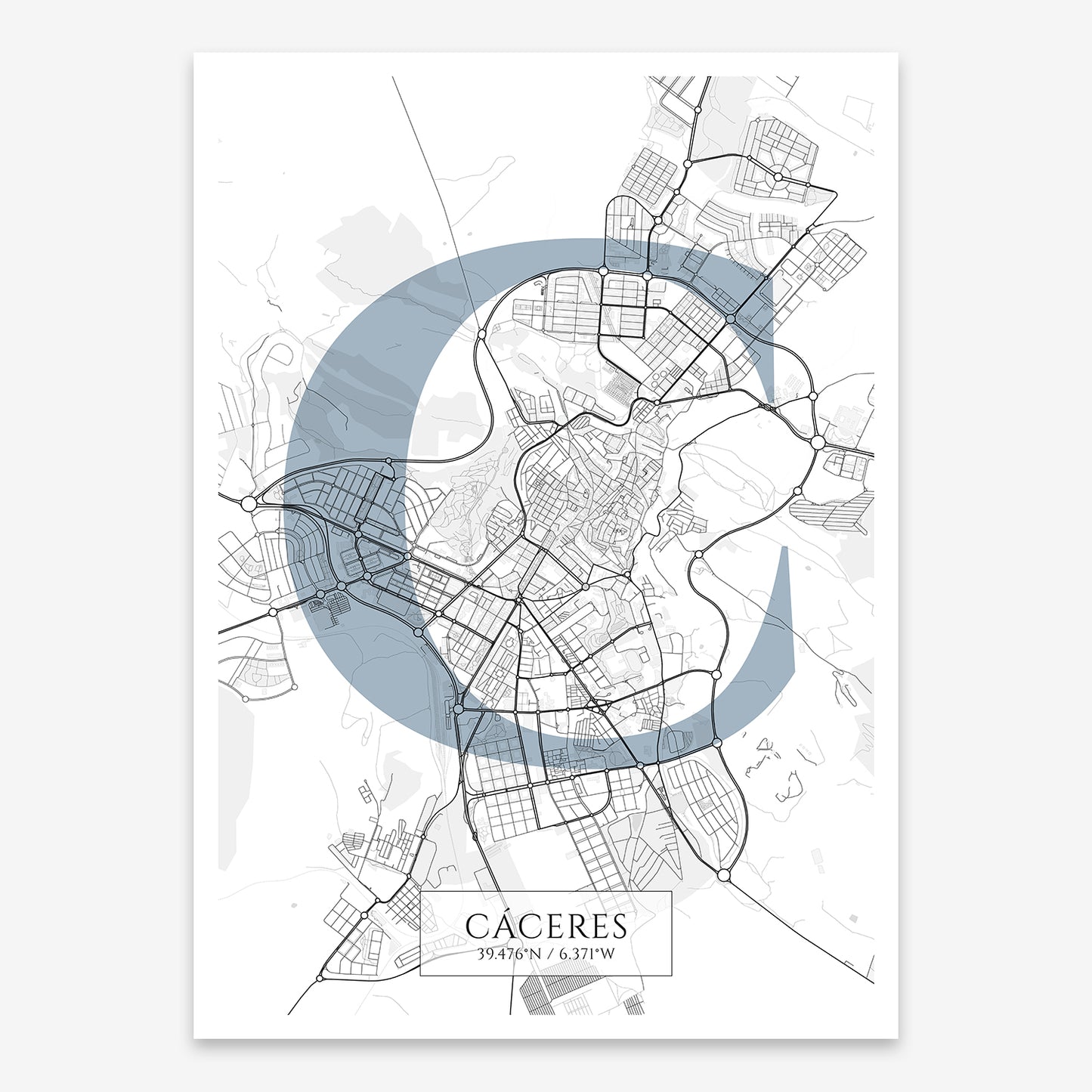 Caceres Map V06 Urban / Frame / Yes