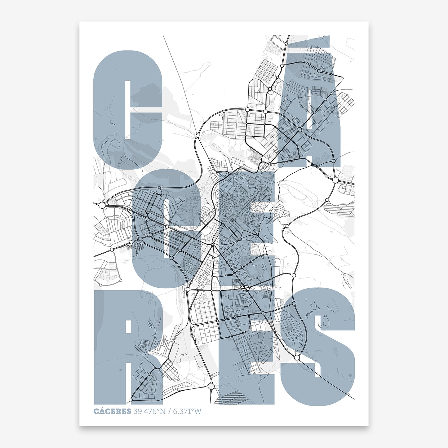 Caceres Map V08 Urban / Frame / Yes