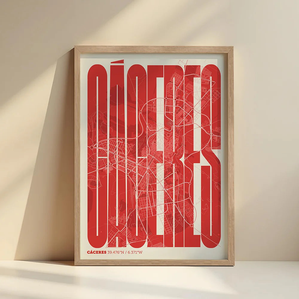 Recuerdo gráfico de Cáceres – Lámina tipográfica contemporánea