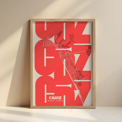 Ilustración de Cádiz con tipografía geométrica – "Las Letras Inseparables"