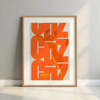 Póster artístico de Cádiz con tipografía geométrica - Decoración personalizada