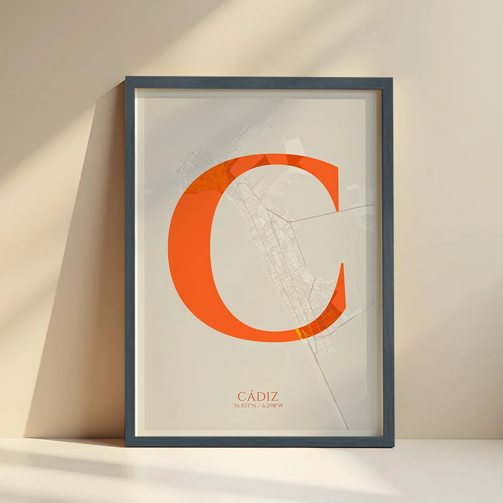 Lámina elegante de Cádiz – Póster minimalista y sofisticado