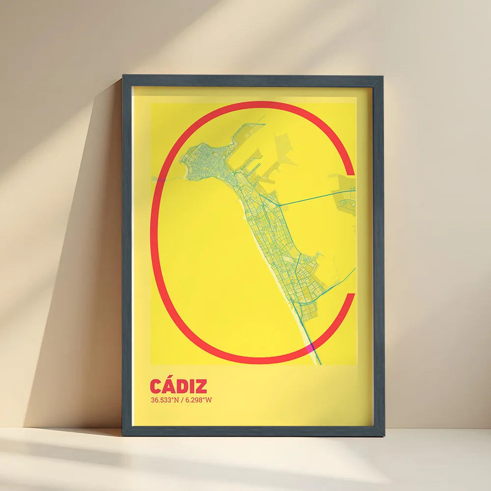 Póster decorativo de Cádiz – Arte tipográfico ultrafino