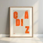 Creative print of Cádiz – Graphic design and typography on a map