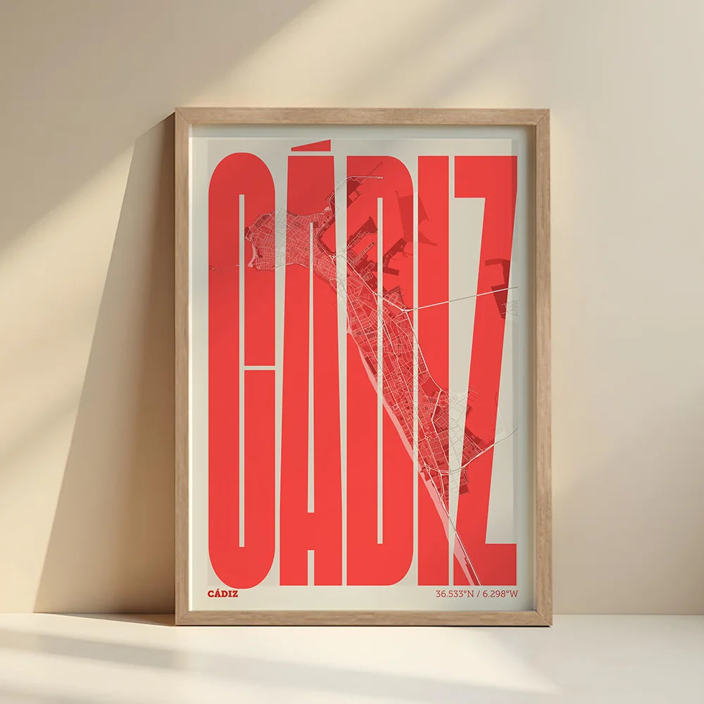 Recuerdo gráfico de Cádiz – Lámina tipográfica contemporánea