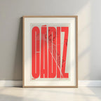 Recuerdo gráfico de Cádiz – Lámina tipográfica contemporánea