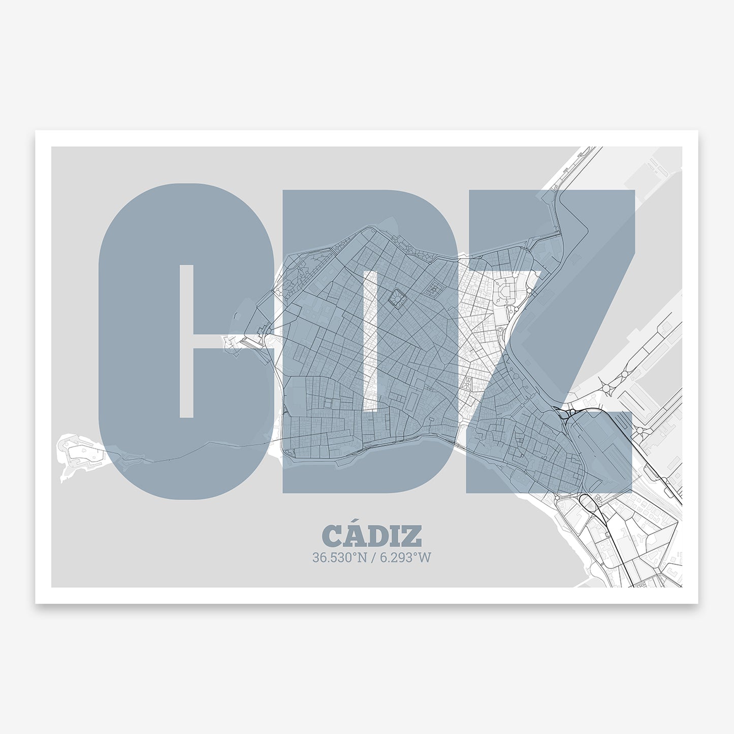 Cadiz Downtown Map V02 Urban / Frame / No