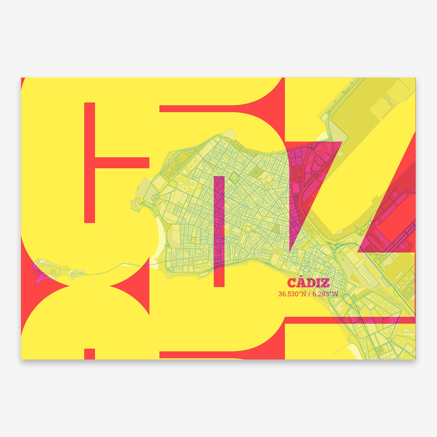 Cadiz Downtown Map V03 Miami / Frame / Yes