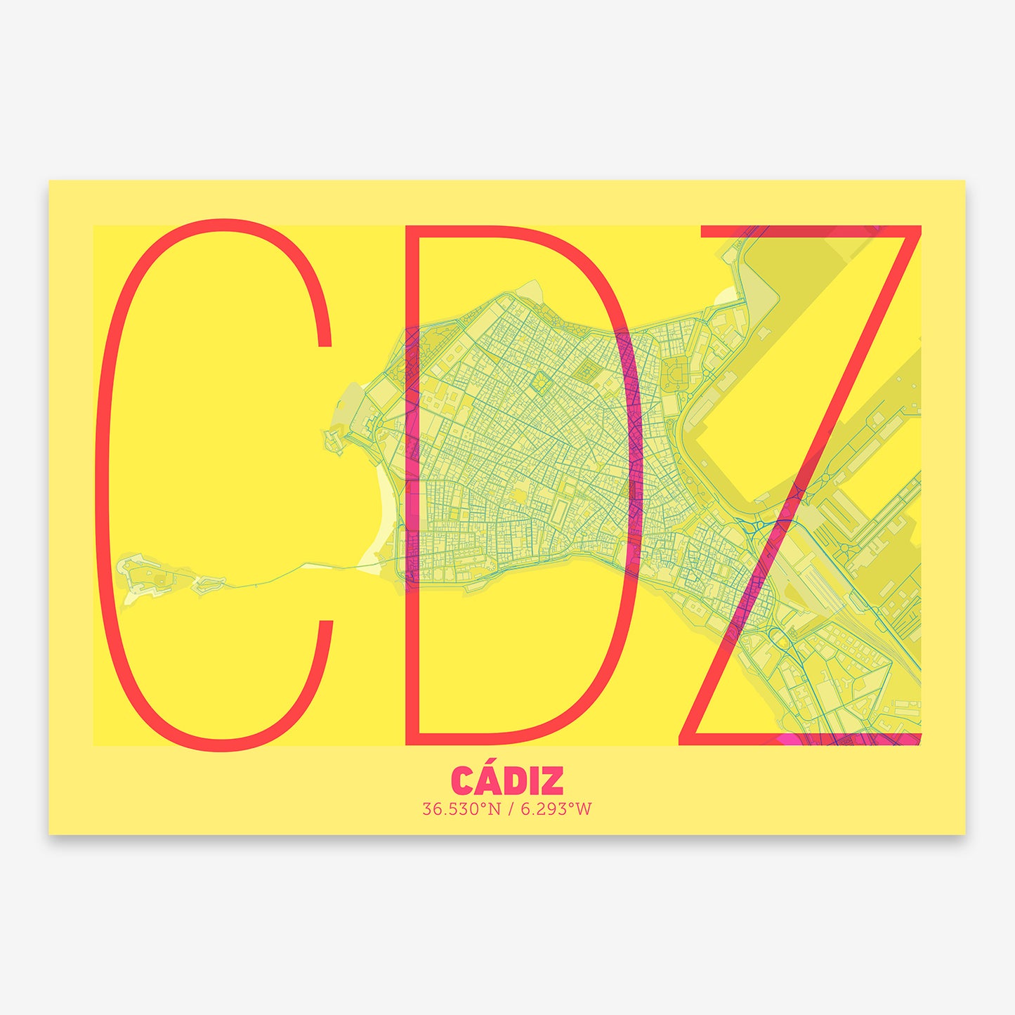 Cadiz Downtown Map V07 Miami / Frame / Yes