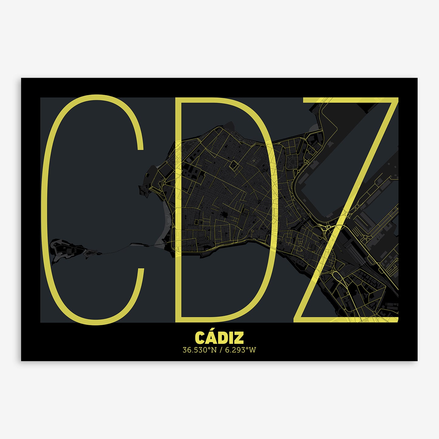 Cadiz Downtown Map V07 Night / No Frame / No