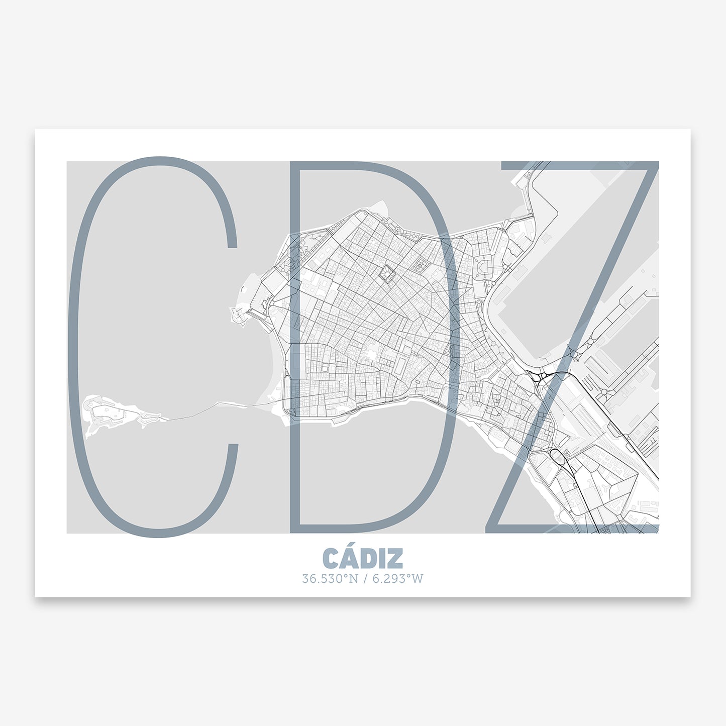 Cadiz Downtown Map V07 Urban / No Frame / No