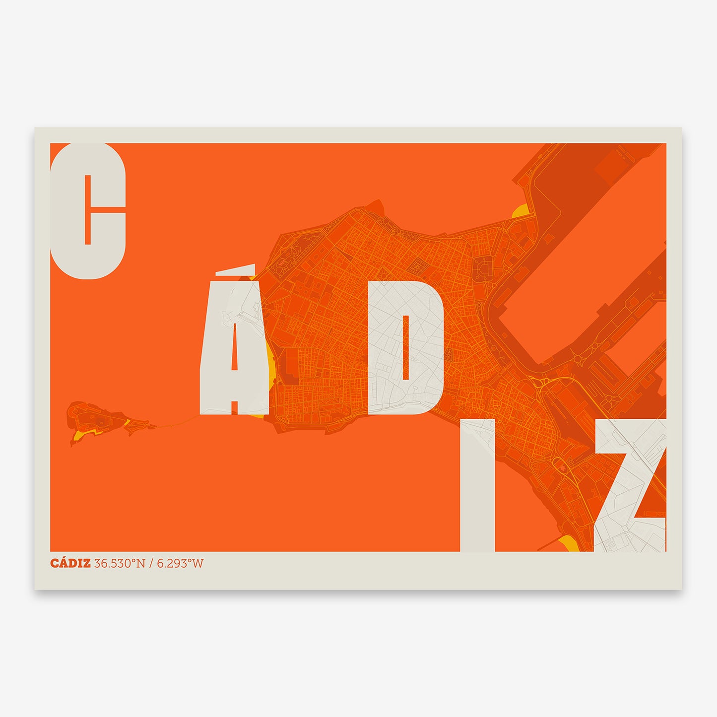 Cadiz Downtown Map V08 Tribal / Frame / No