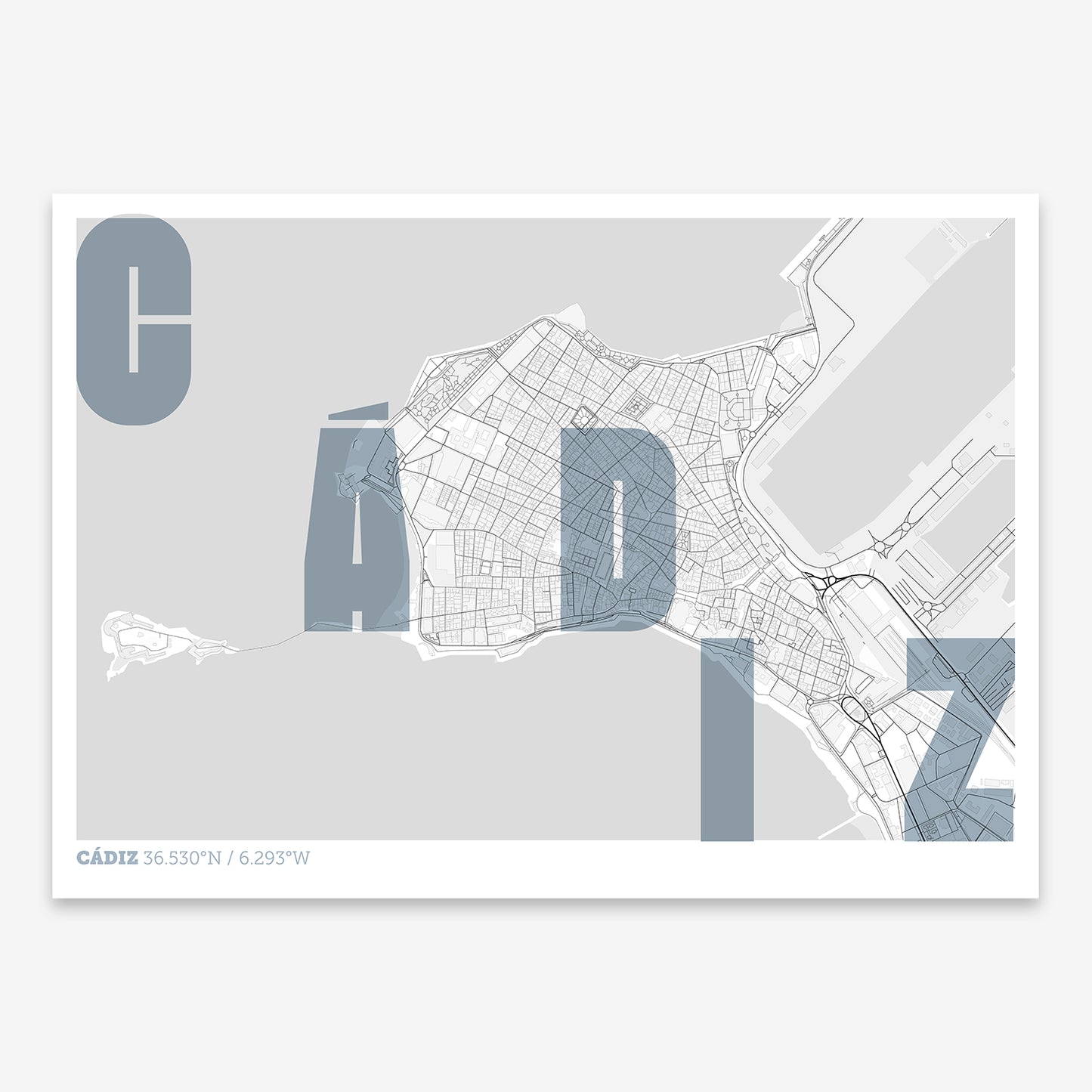 Cadiz Downtown Map V08 Urban / No Frame / No