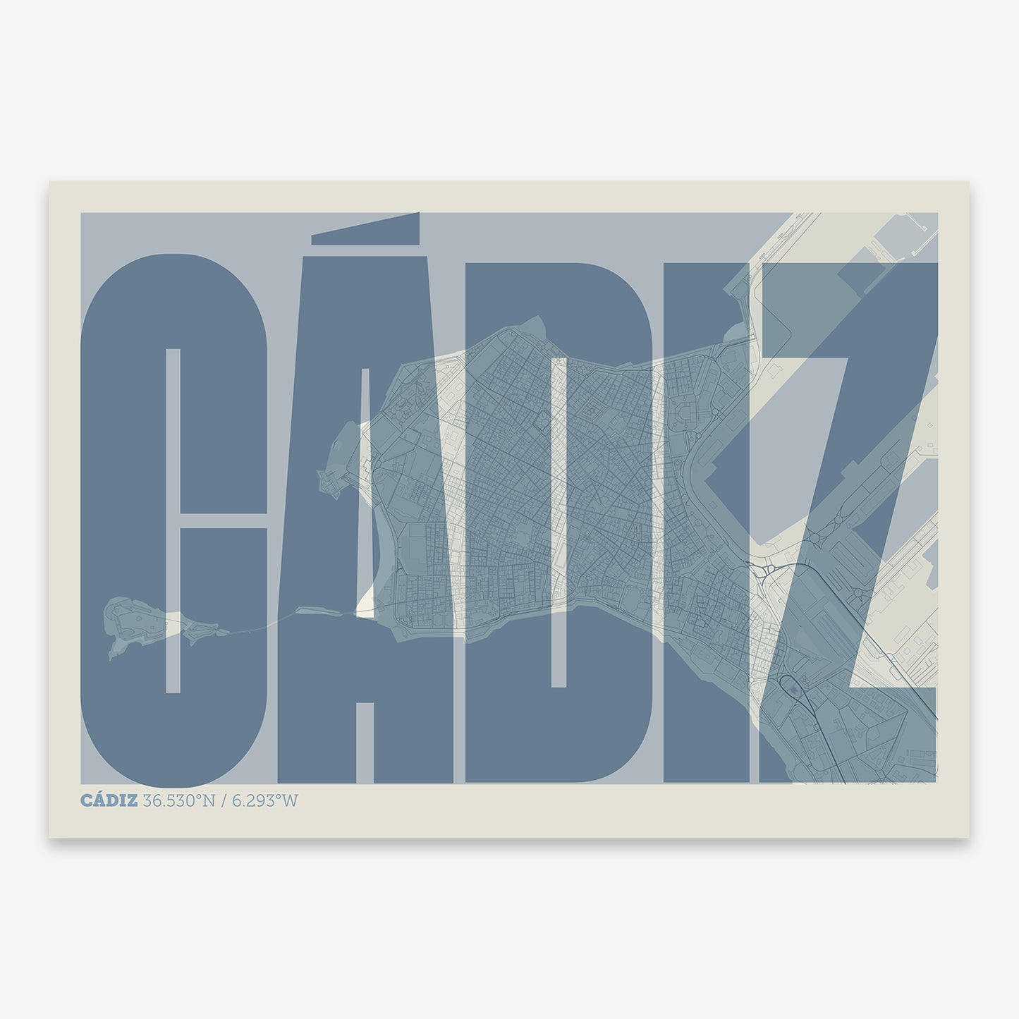 Cadiz Downtown Map V09 Seaside / Frame / Yes