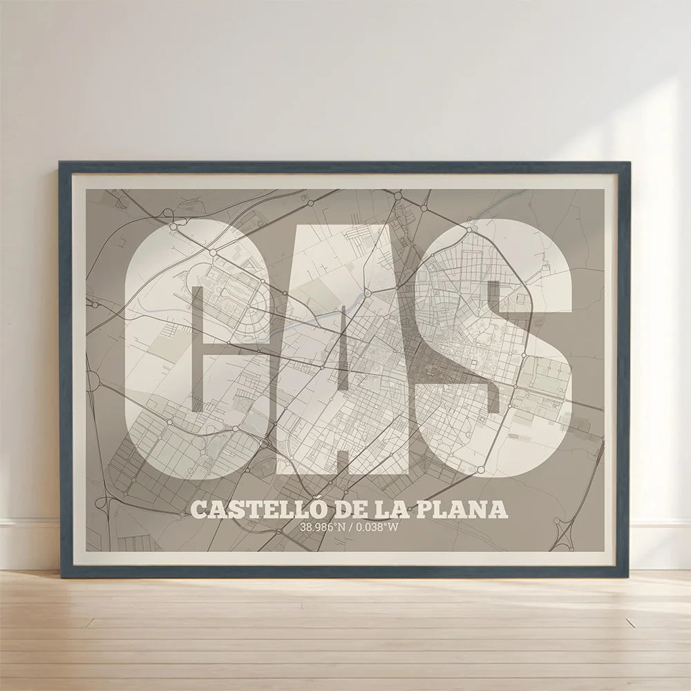 Decorative print of Castellón – Modern typographic art