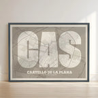 Decorative print of Castellón – Modern typographic art