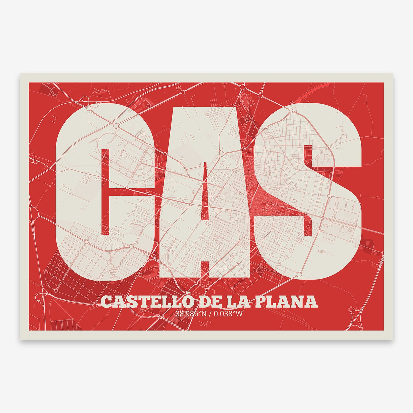 Castellon Map V02 Boho / No Frame / No