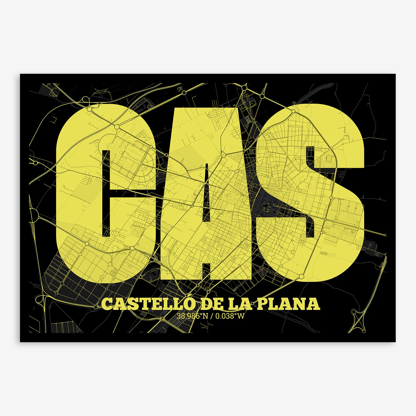 Castellon Map V02 Night / Frame / No