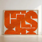 Artistic poster of Castellón with geometric typography - Custom decoration