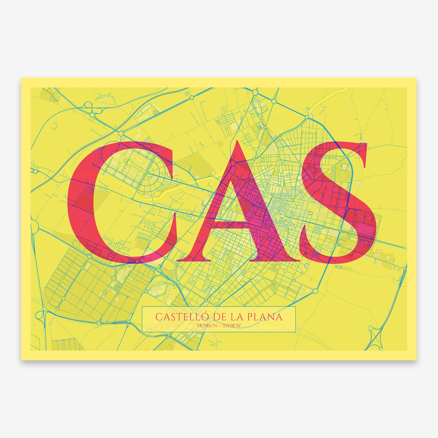 Castellon Map V06 Miami / No Frame / Yes