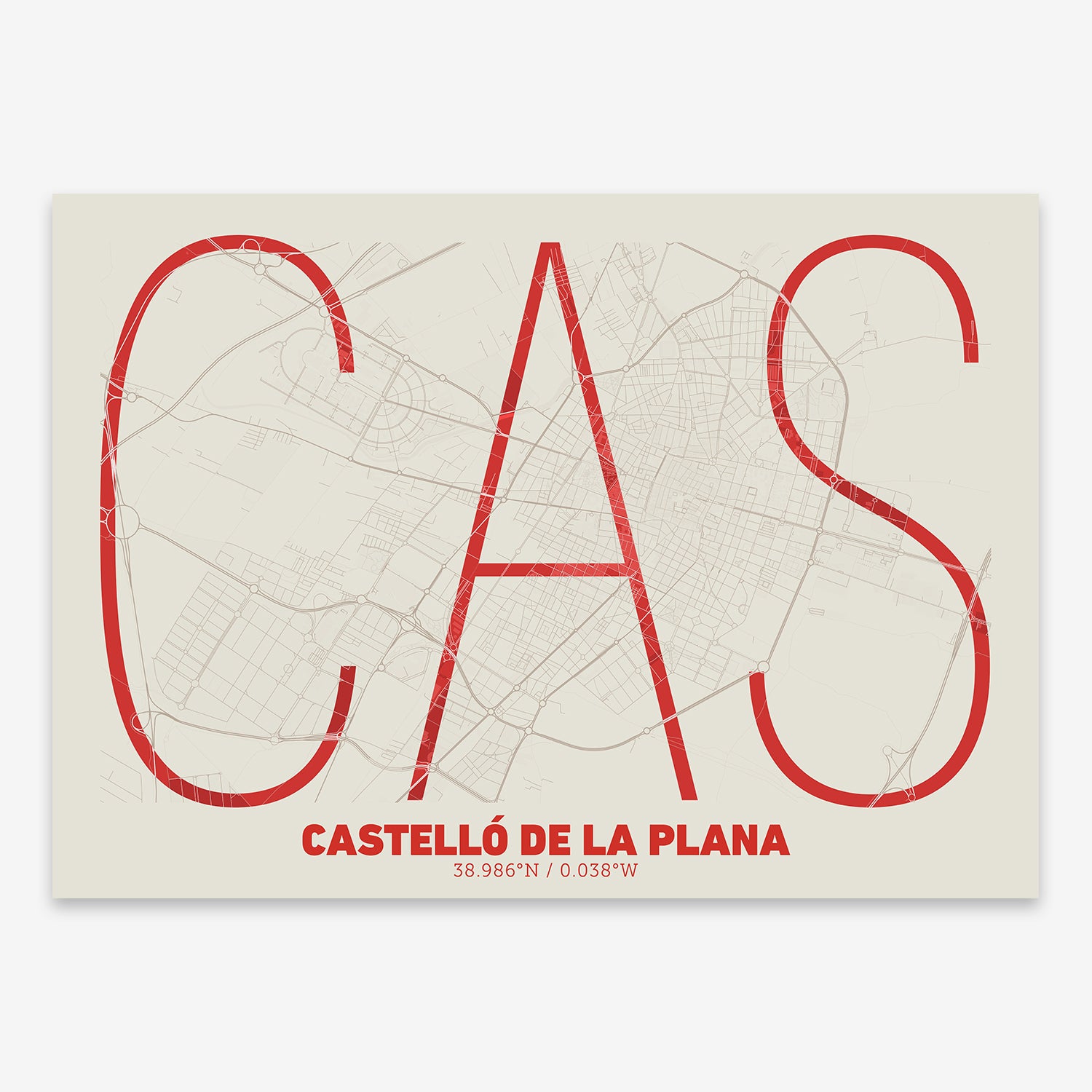 Castellon Map V07 Boho / No Frame / No