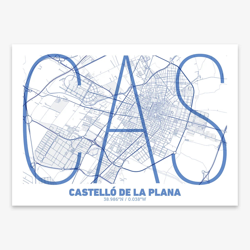 Poster of  composed with letters in extra light font printed on navy blue and white