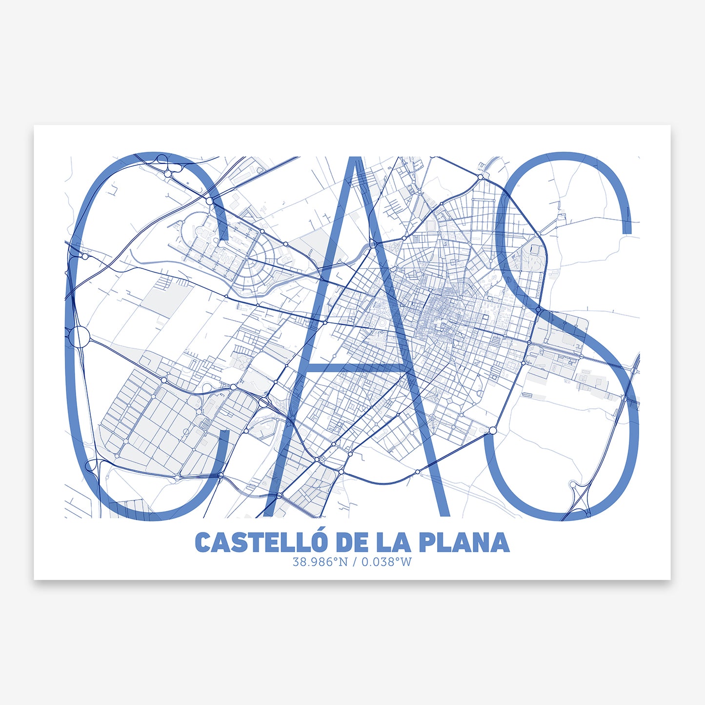 Castellon Map V07 Med / No Frame / No