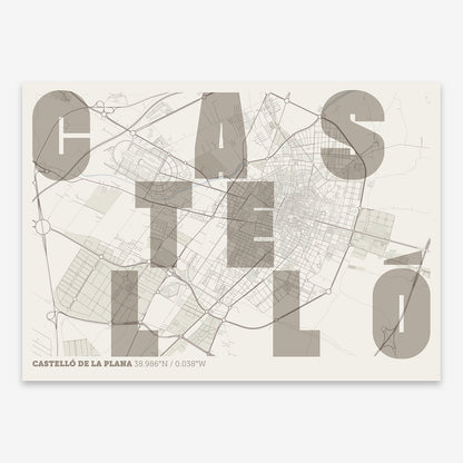 Castellon Map V08 Rustic / No Frame / No