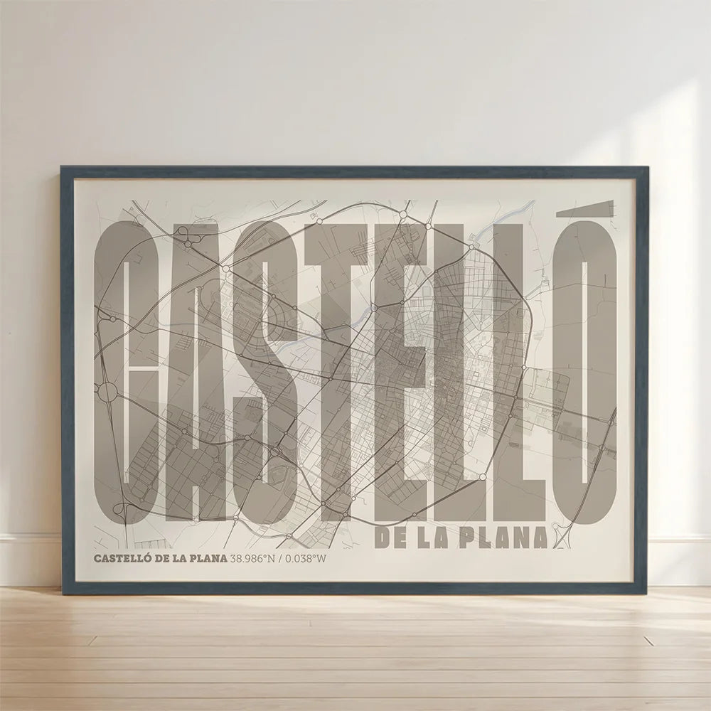 Graphic souvenir of Castellón – Contemporary typographic print