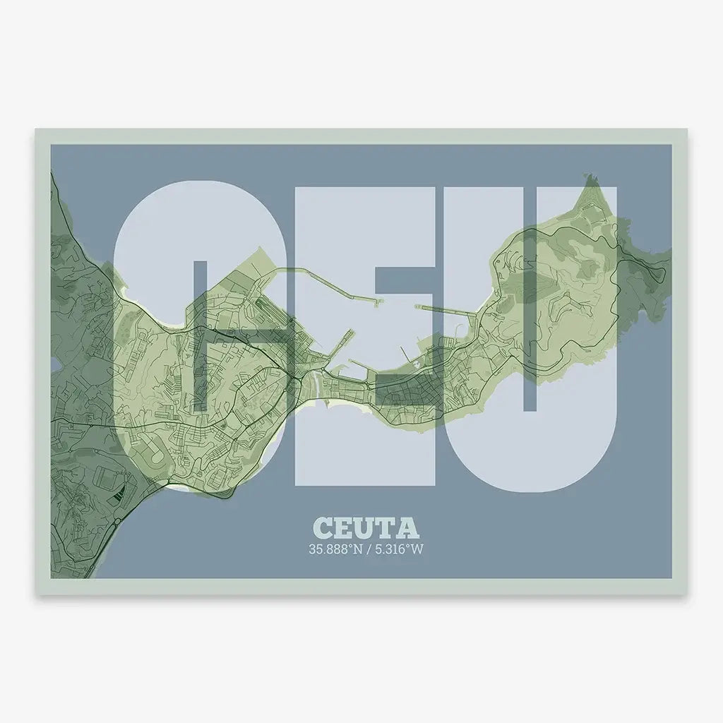 Cuta Map Ceuta City Map Art | Mediterranean Crossroads Prints – LetraMap