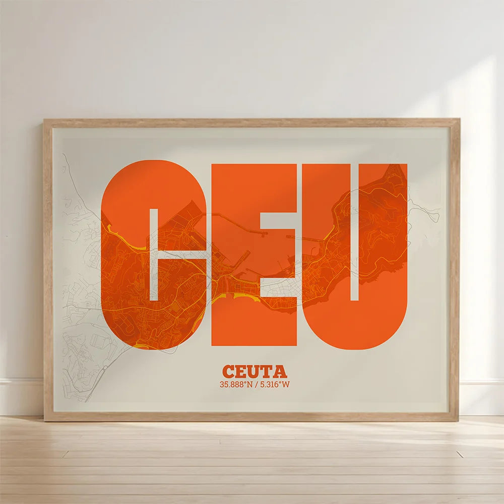Decorative print of Ceuta – Modern typographic art