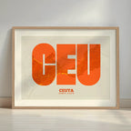 Lámina decorativa de Ceuta – Arte tipográfico moderno