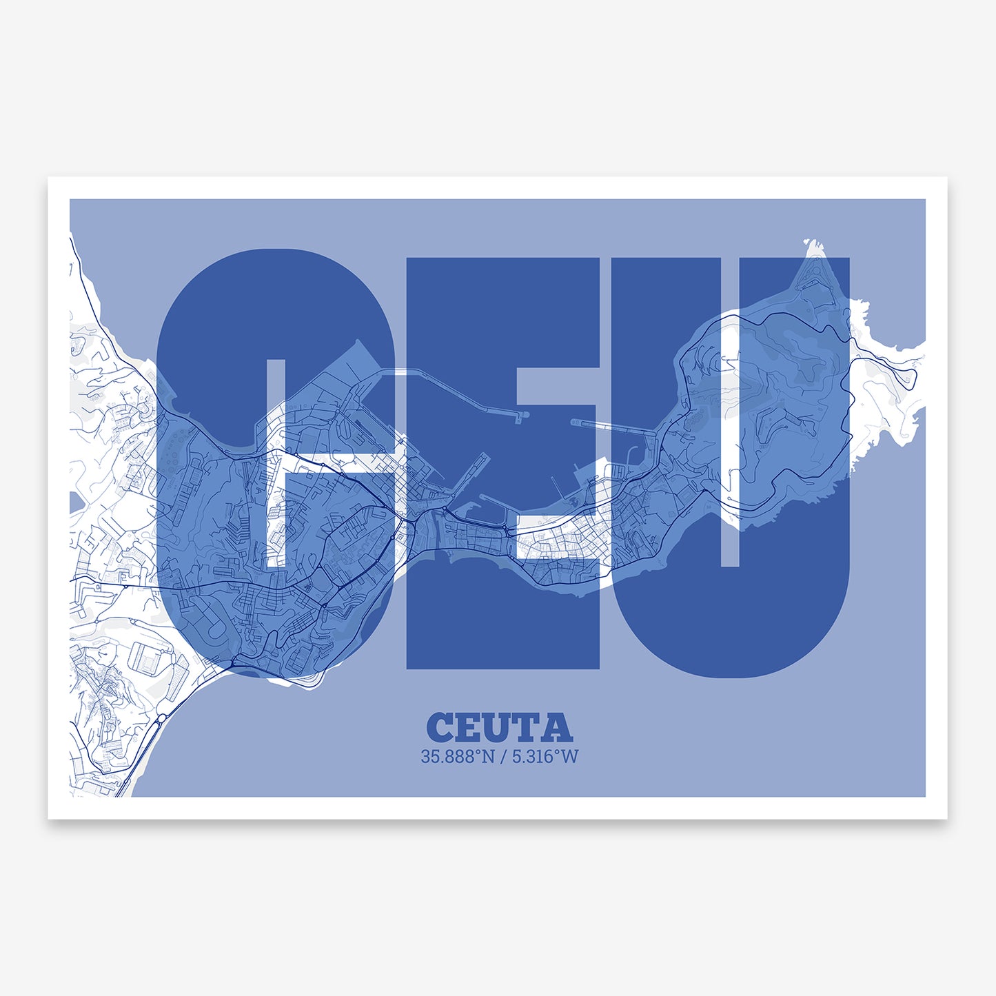 Ceuta Map V02 Med / No Frame / No