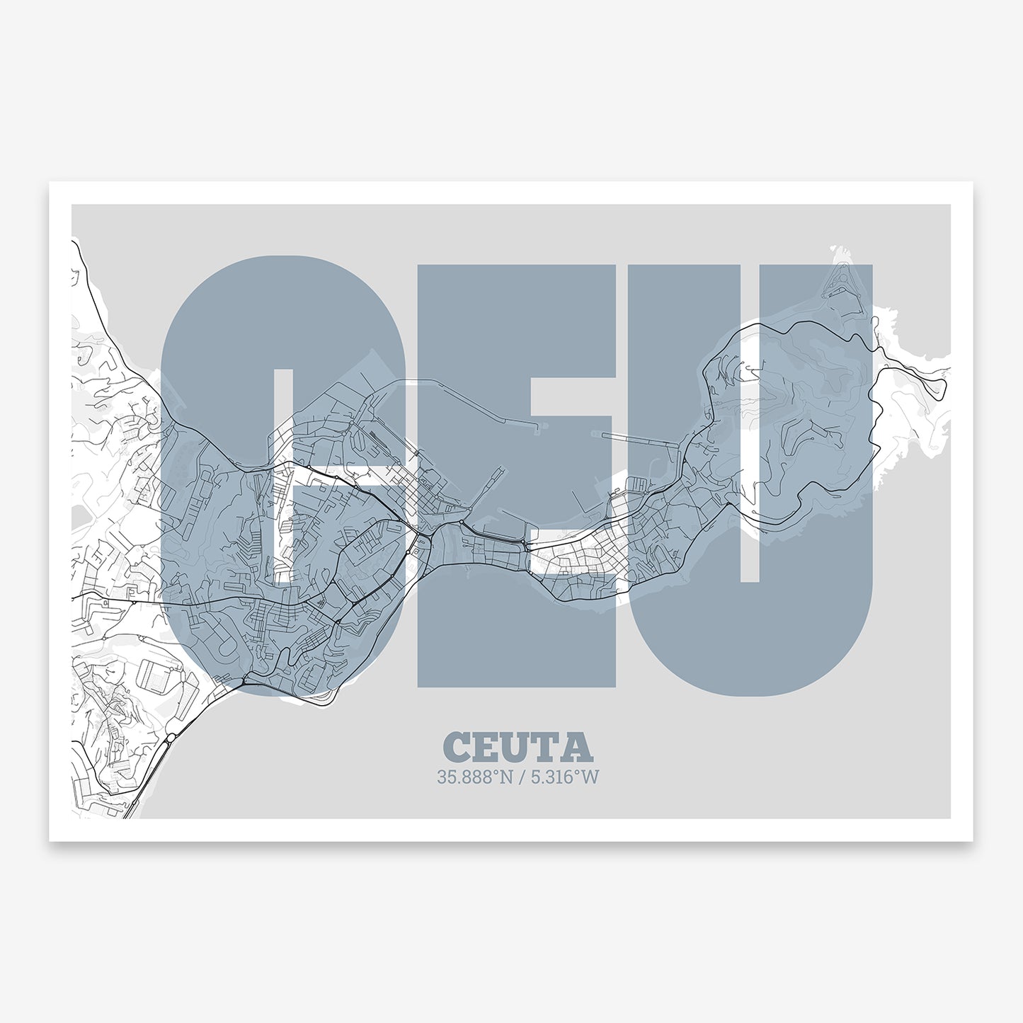 Ceuta Map V02 Urban / No Frame / No