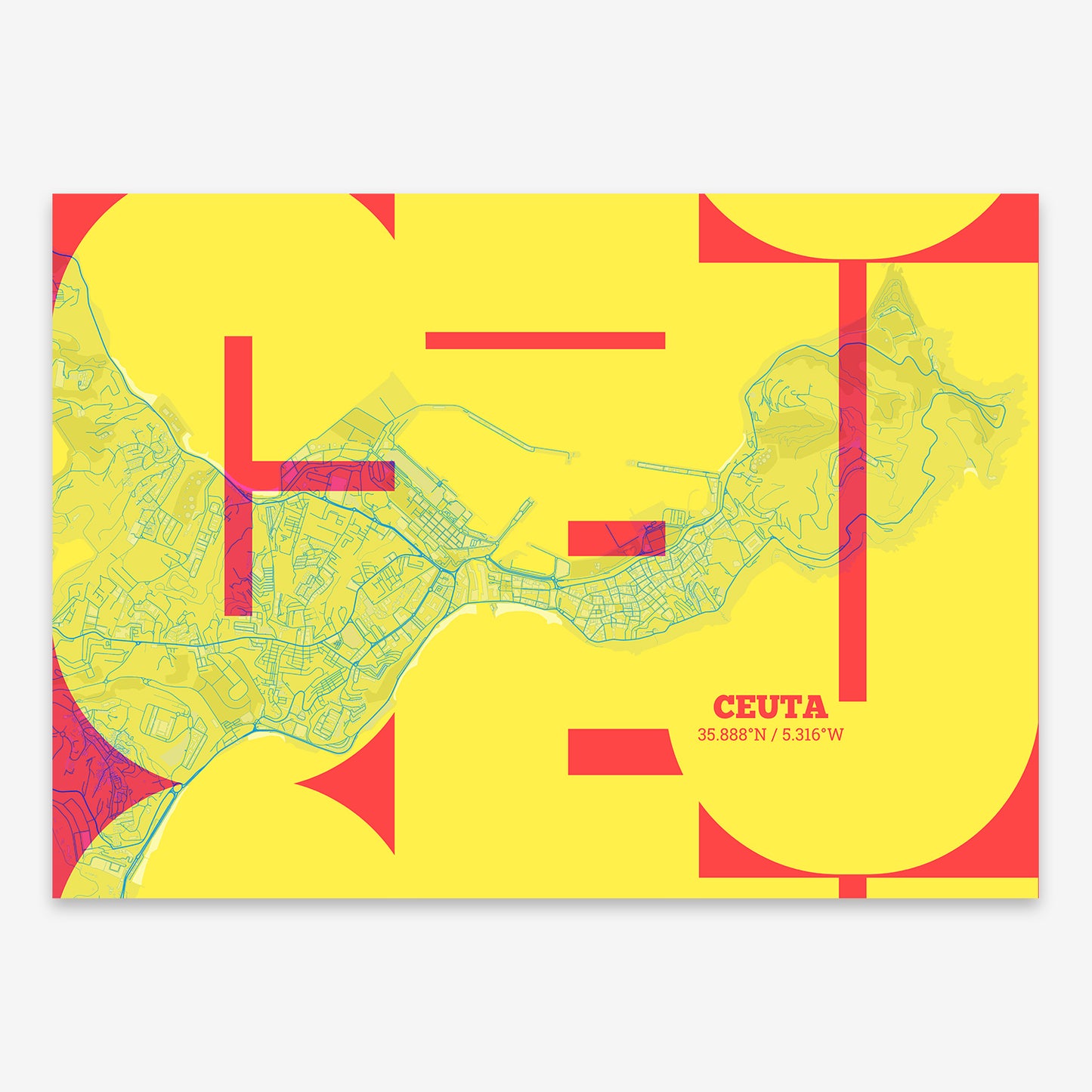 Ceuta Map V03 Miami / No Frame / No