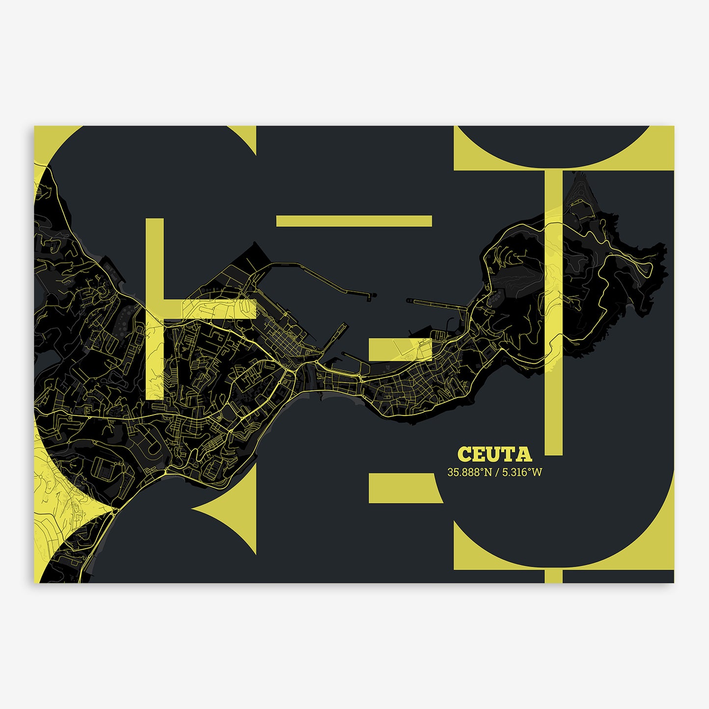 Ceuta Map V03 Night / No Frame / No