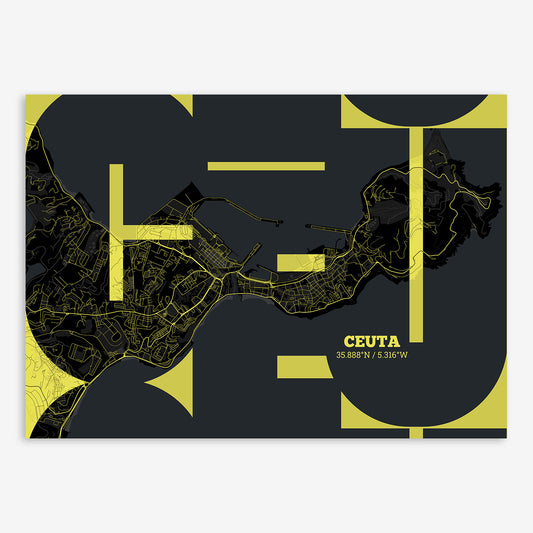 Ceuta Map V03 Night / Frame / Yes