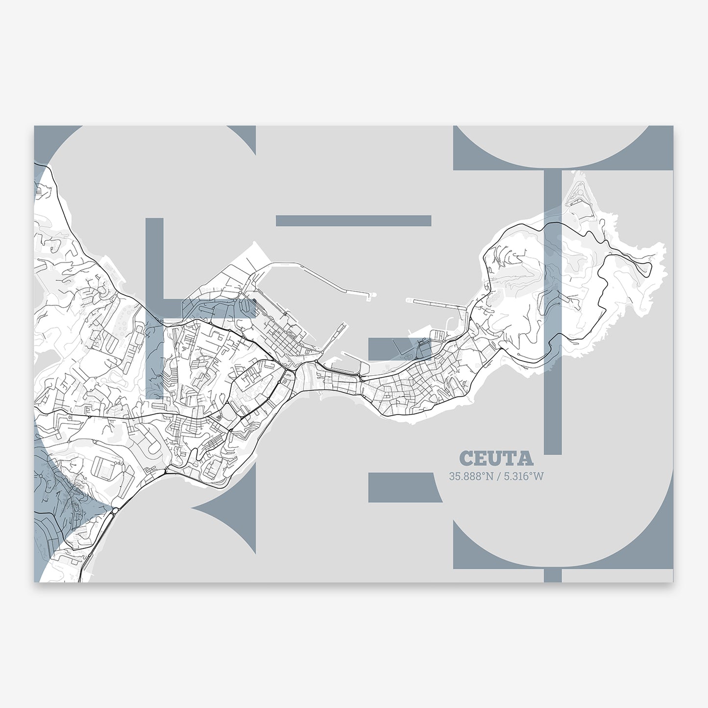 Ceuta Map V03 Urban / No Frame / No