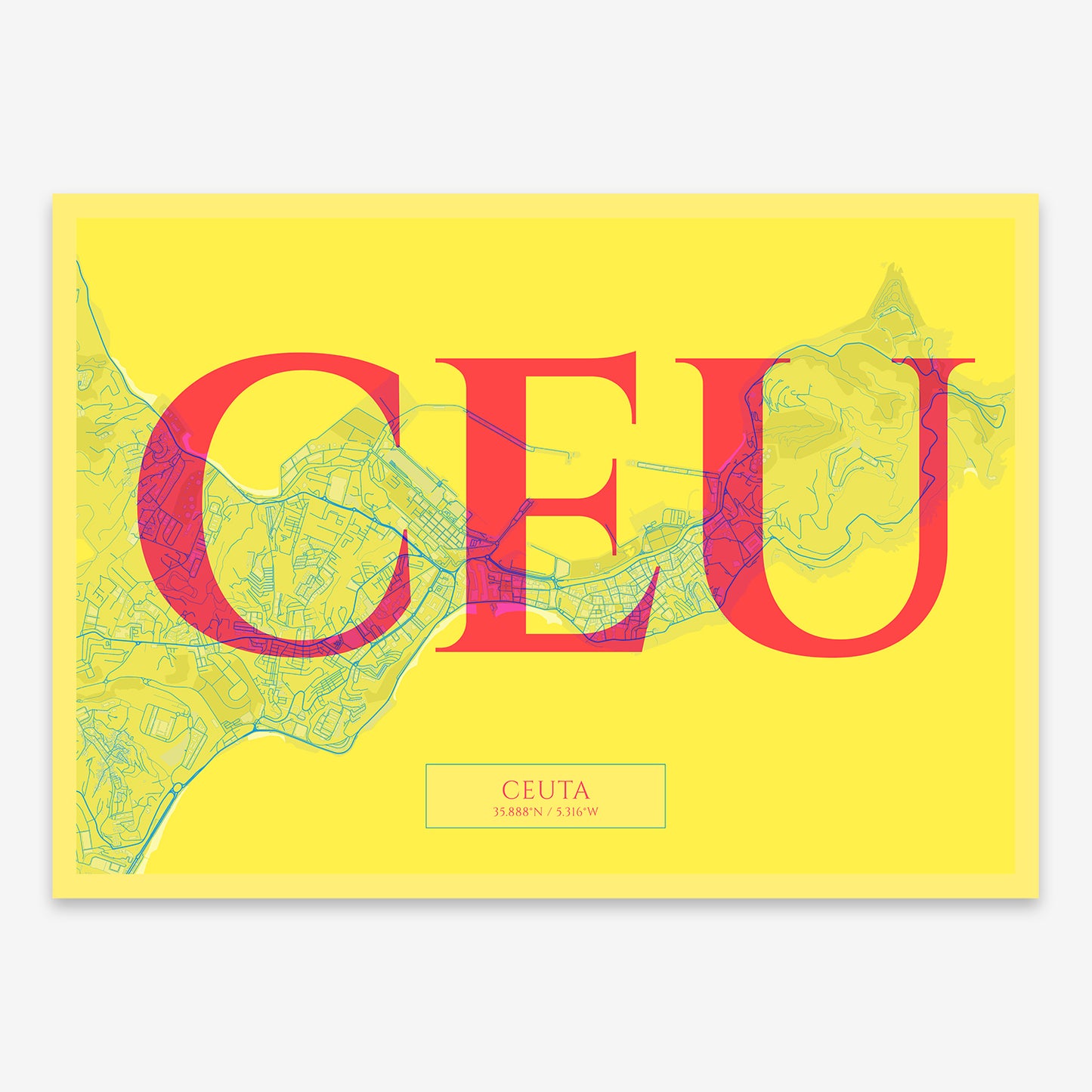 Ceuta Map V06 Miami / Frame / No