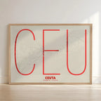 Decorative poster of Ceuta – Ultra-fine typographic art