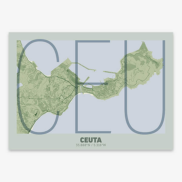 Poster of  composed with letters in extra light font printed on two green tones