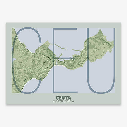 Poster of  composed with letters in extra light font printed on two green tones