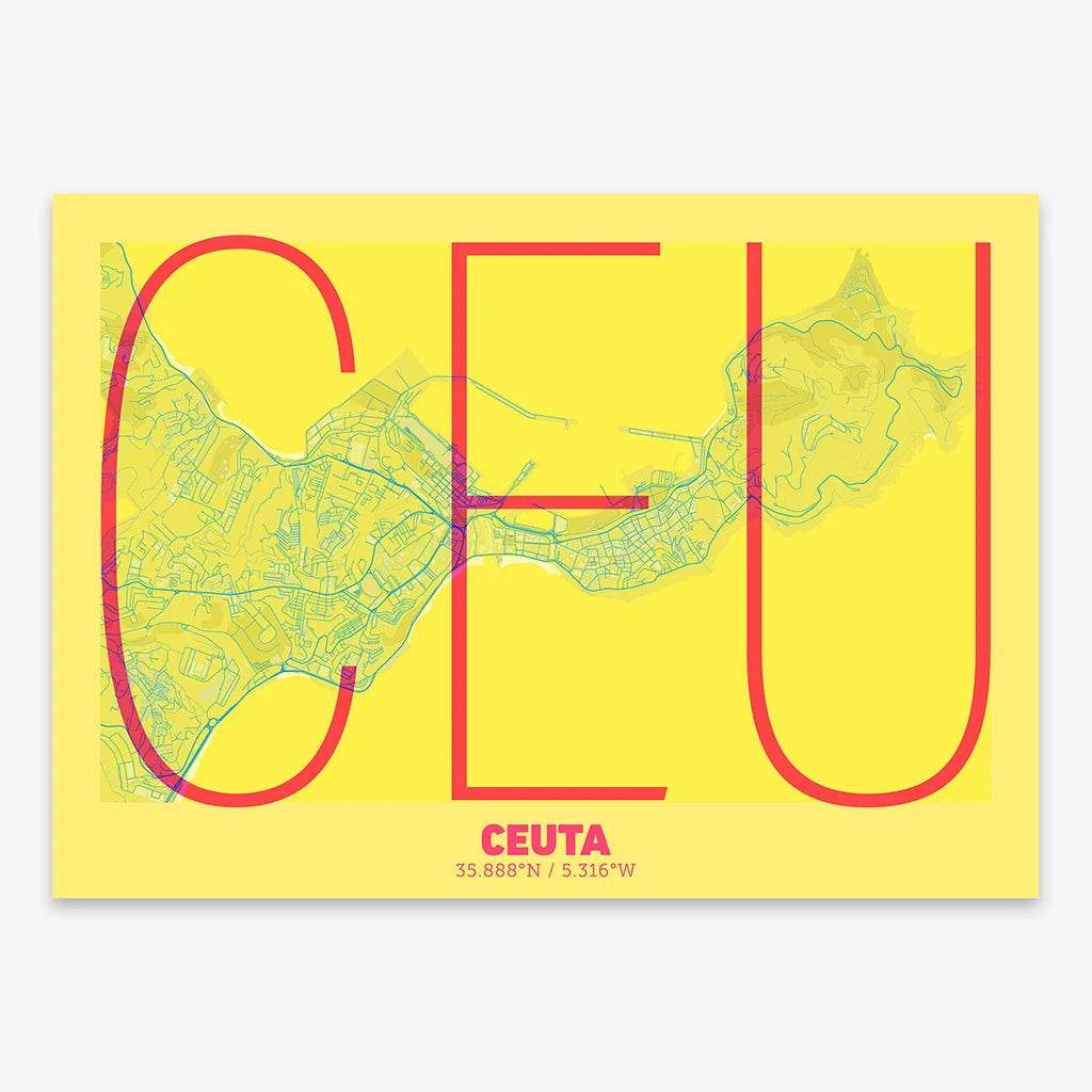 Poster of  composed with letters in extra light font printed on yellow and fuchsia