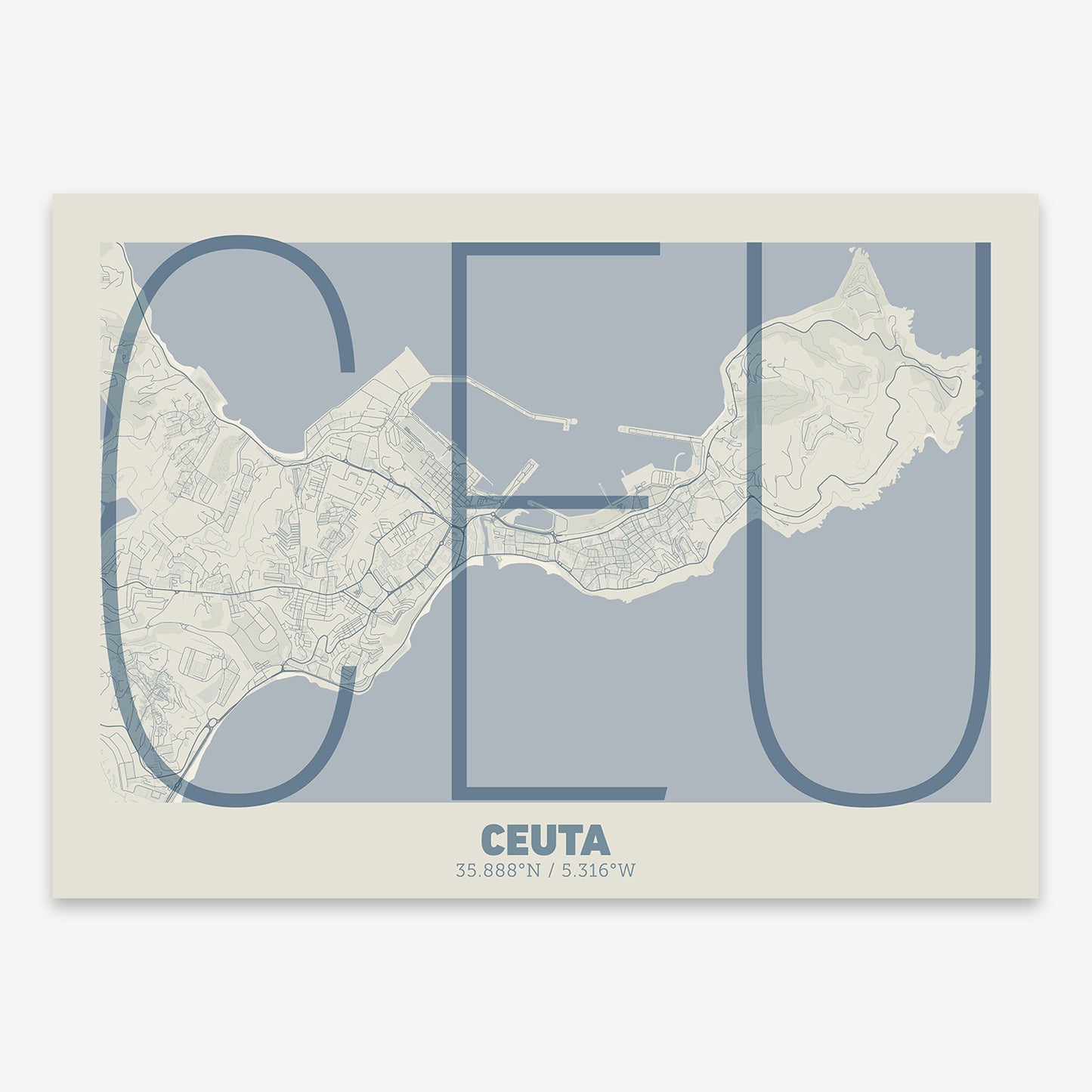 Ceuta Map V07 Seaside / No Frame / No