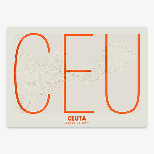 Decorative poster of Ceuta – Ultra-fine typographic art