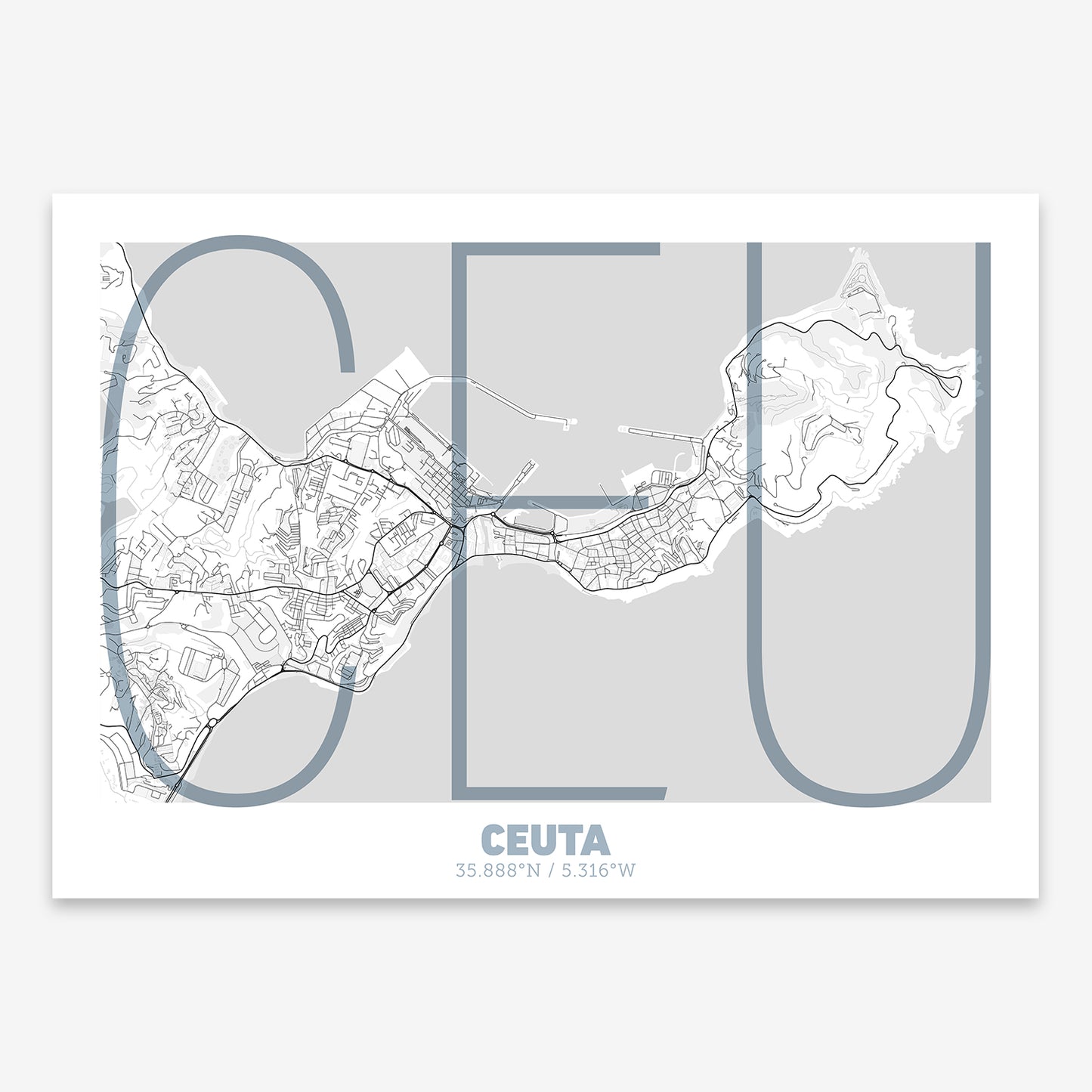 Ceuta Map V07 Urban / No Frame / No