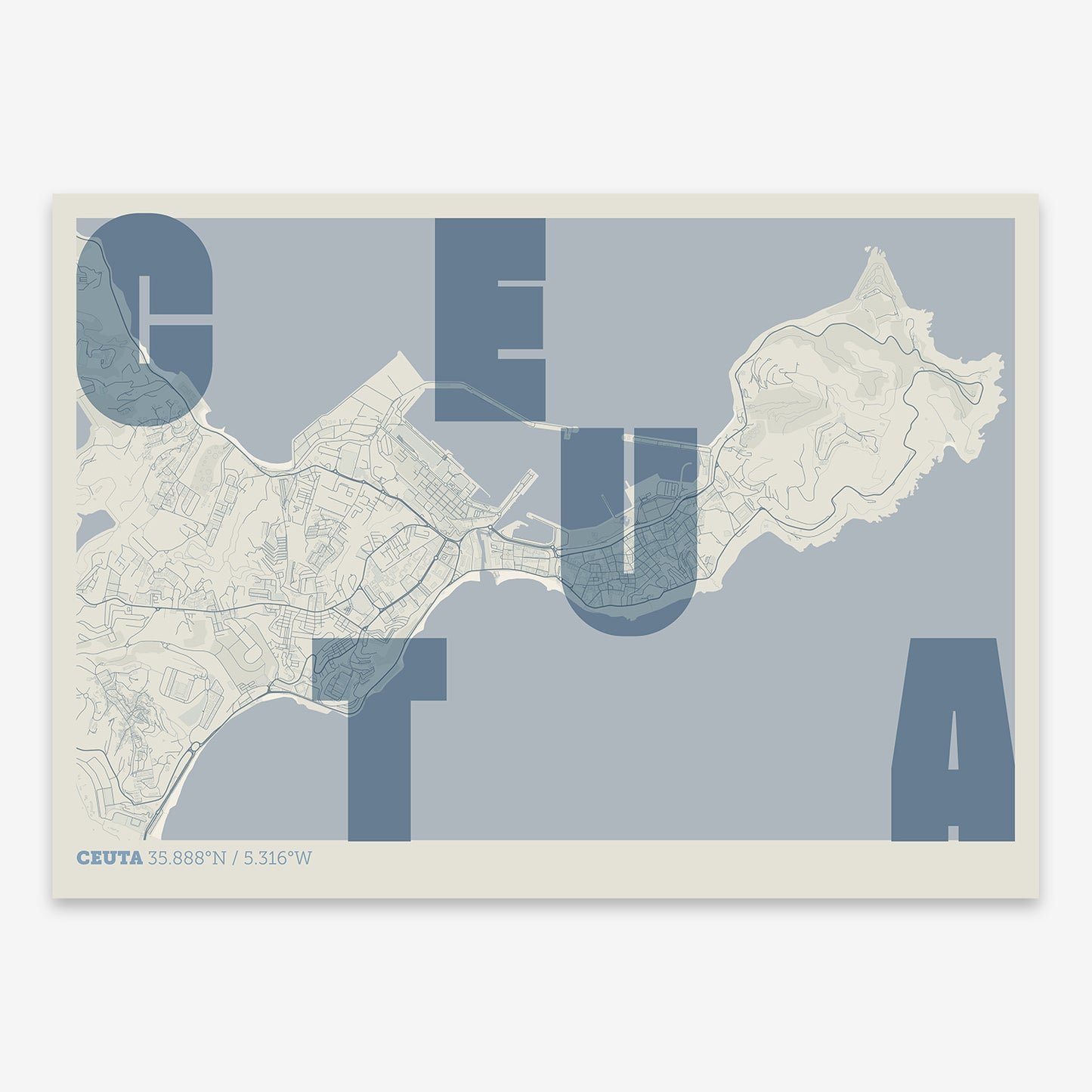 Ceuta Map V08 Seaside / No Frame / No