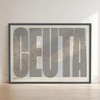 Graphic souvenir of Ceuta – Contemporary typographic print