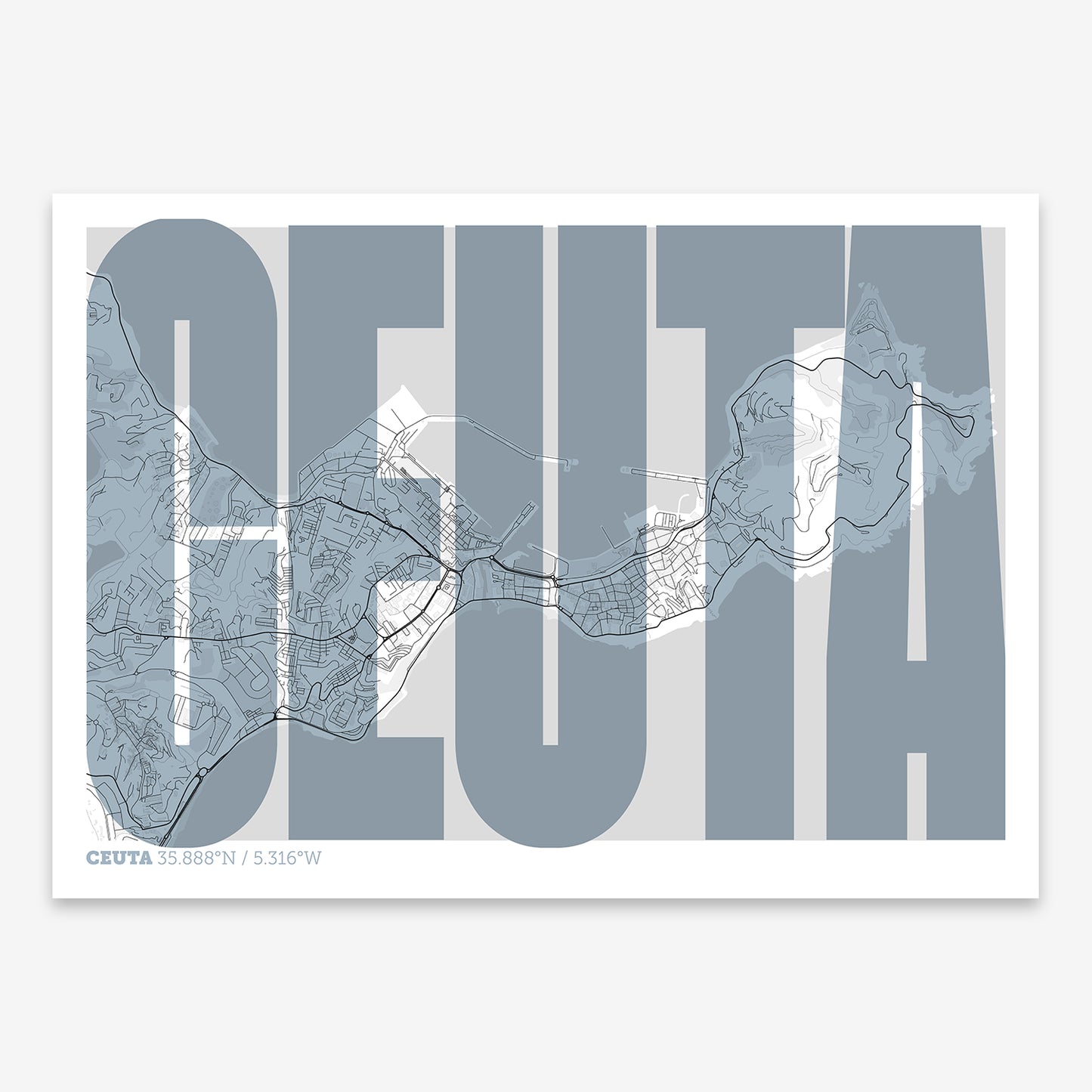 Ceuta Map V09 Urban / Frame / No